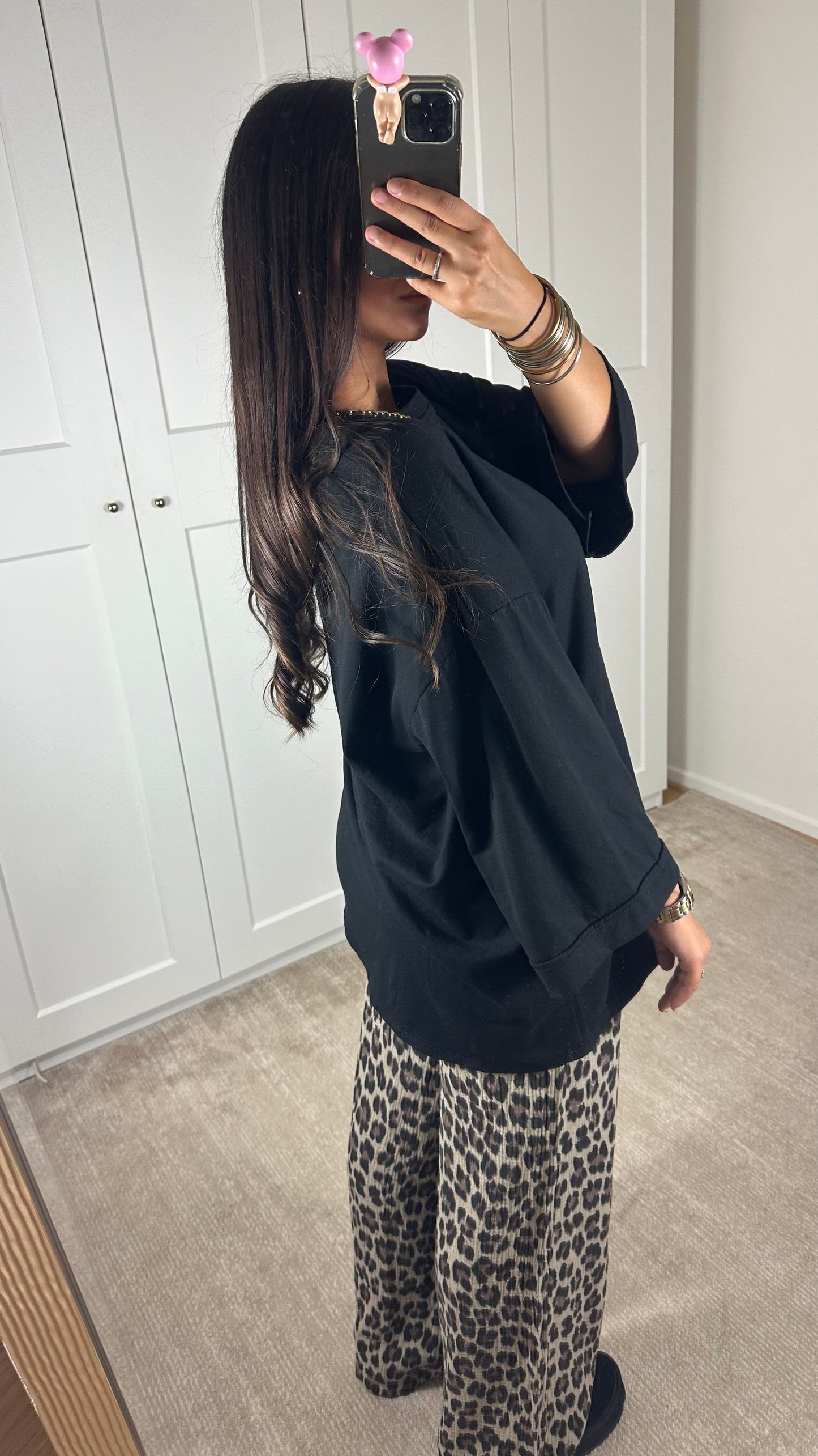 Top oversize noir