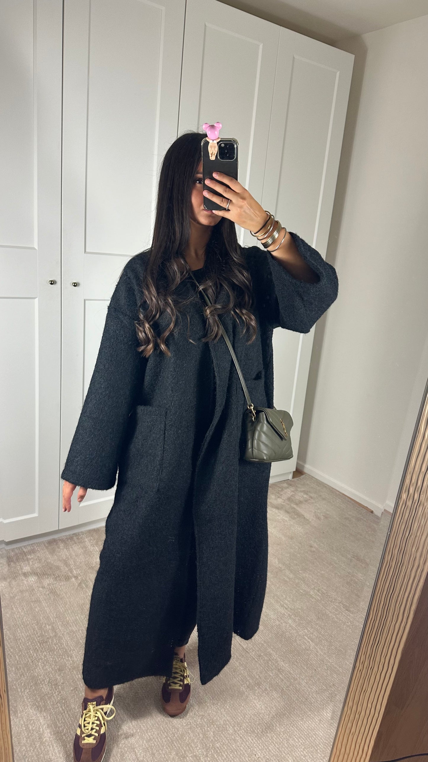 Manteau texturé Noir