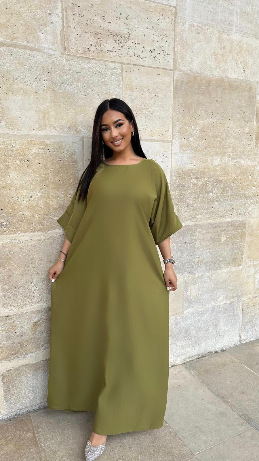 Sous Abaya Kaki ( soie de corée)