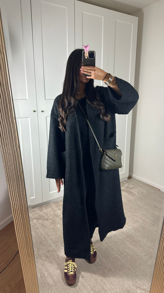 Manteau texturé Noir
