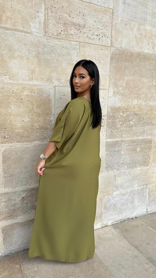 Sous Abaya Kaki ( soie de corée)