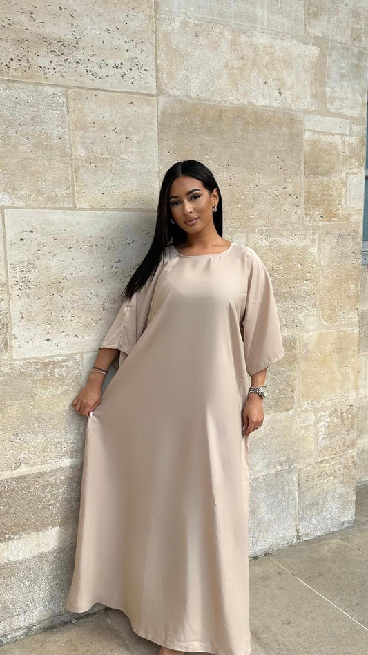 Sous Abaya Beige ( soie de corée)