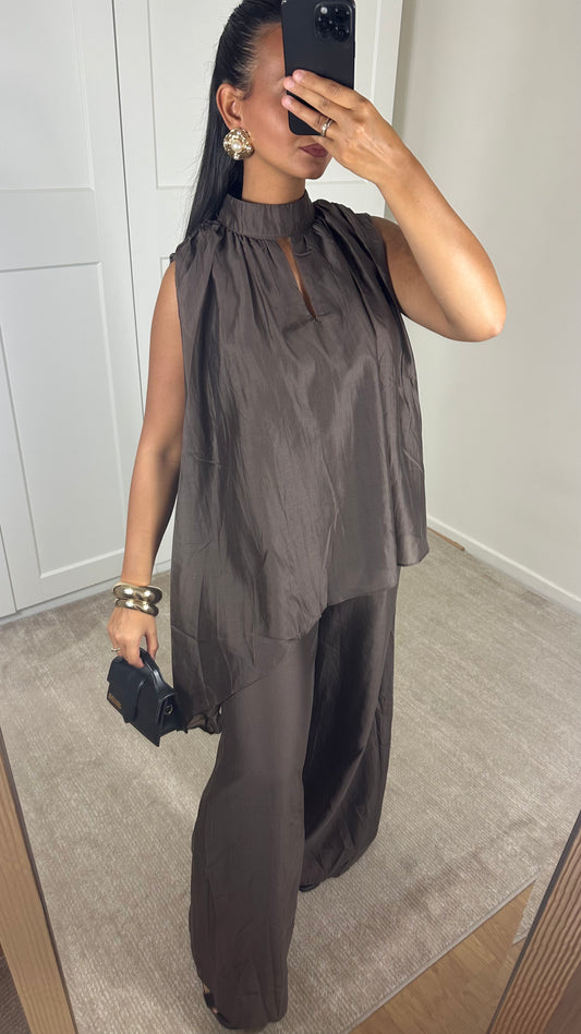 Ensemble pantalon brownie